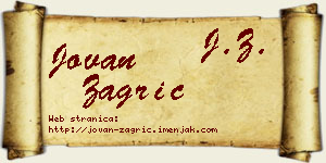 Jovan Žagrić vizit kartica